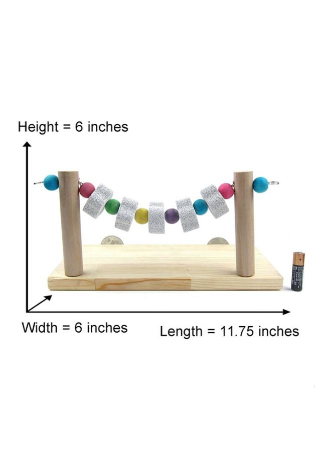 HENGZI Bird Stand Perch Beige/White/Pink  - Image 2