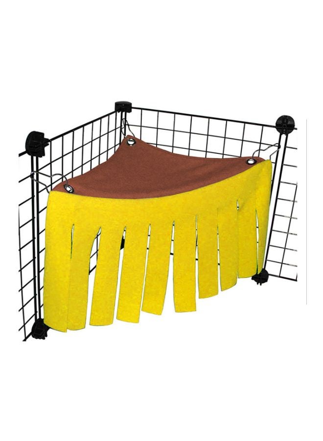 HENGZI Corner Curtain Hideaway Parrot Hammock Toy Yellow/Brown