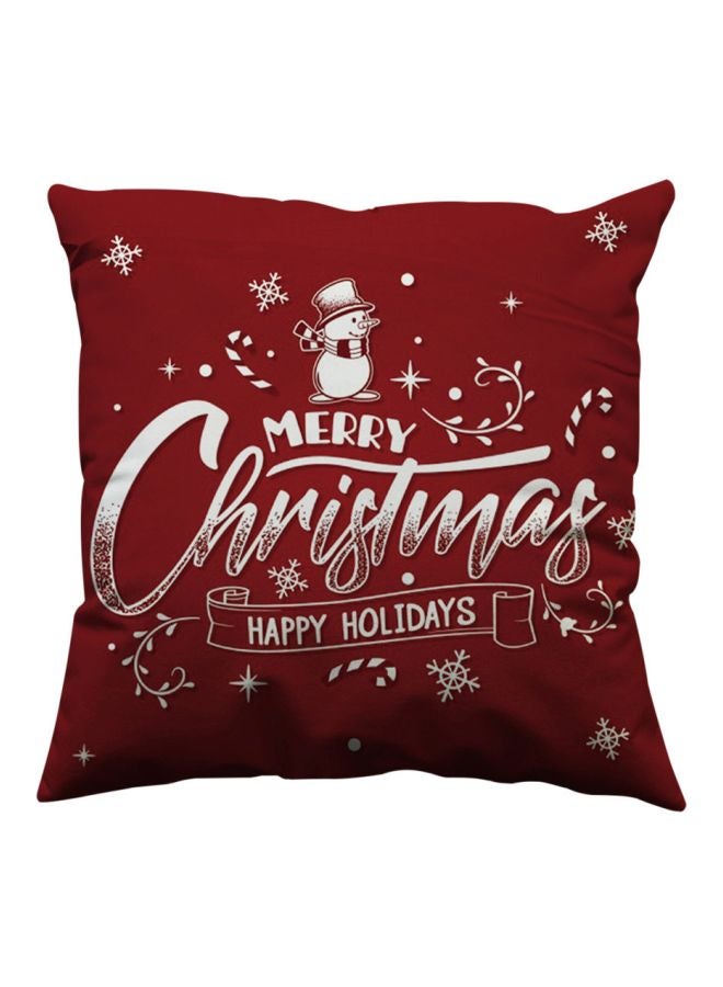Glitter Cotton Soft Sofa Throw Cushion Cover Red/White 45 X 45centimeter