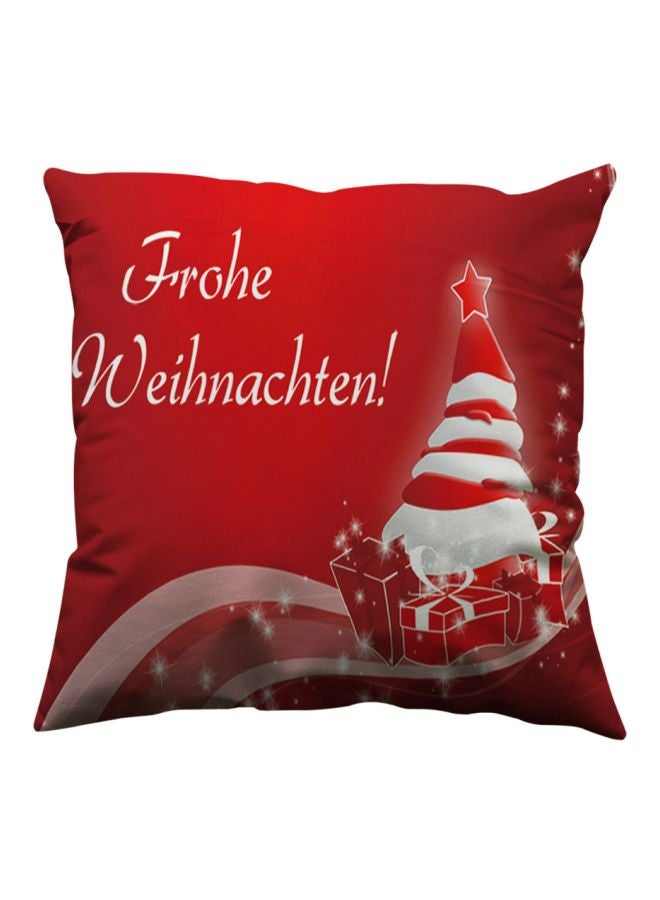 Glitter Cotton Soft Sofa Throw Cushion Cover Red/White 45 X 45cm