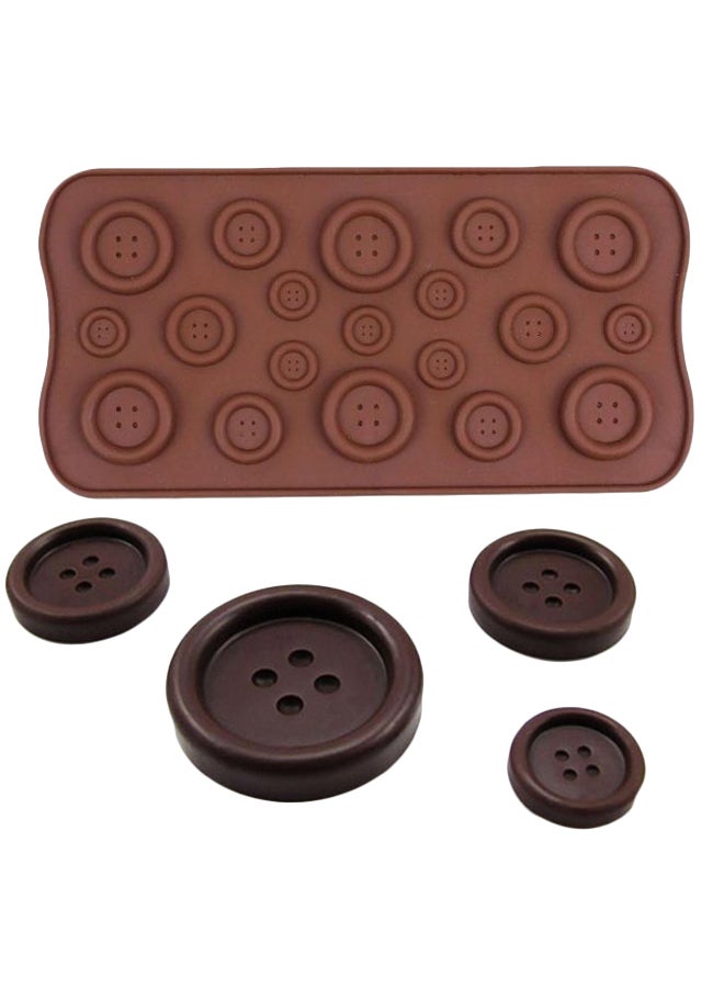 OHPA 3D Buttons Fondant Mould Brown 21.5x11x0.5cm - Image 1
