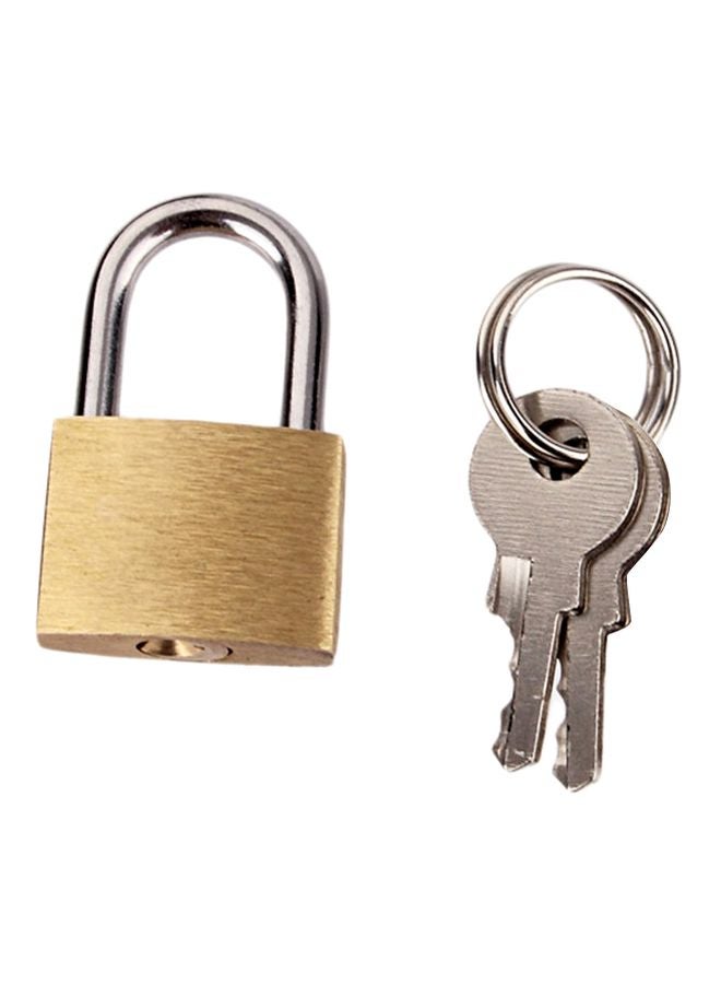 Padlock With Double Keys Gold 4x3x3centimeter - Image 1