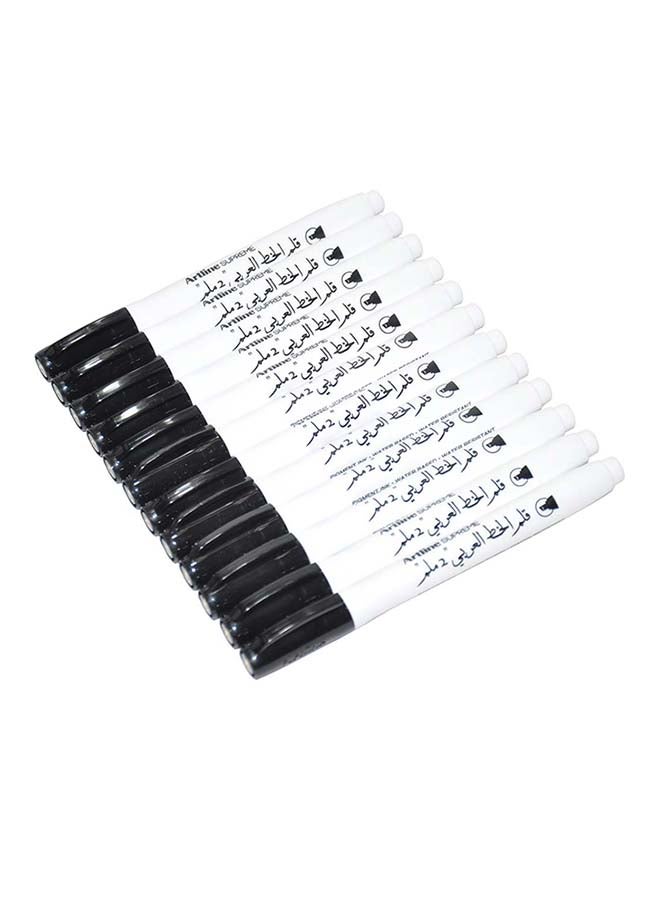 Artline 12-Piece Supreme Calligraphy Pen Black  - Image 1