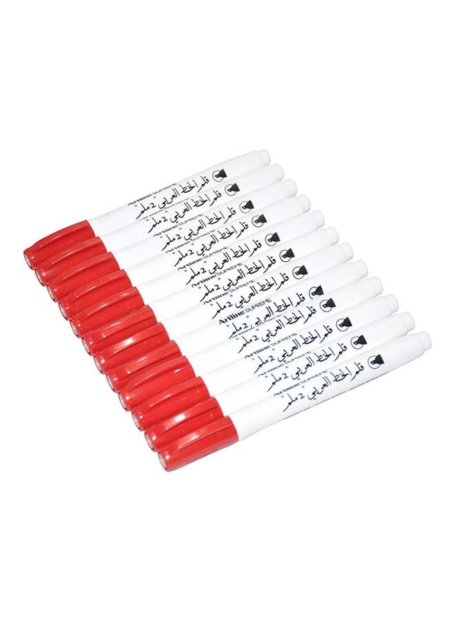 Artline 12-Piece Supreme Calligraphy Pen Red  - Image 1