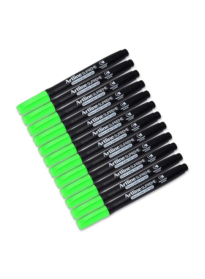 Artline 12-Piece Supreme Permanent Marker Green - Image 1
