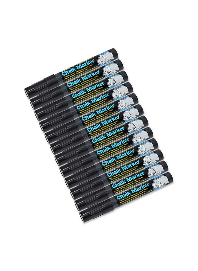 Artline 12-Piece Chalk Marker Black - Image 1