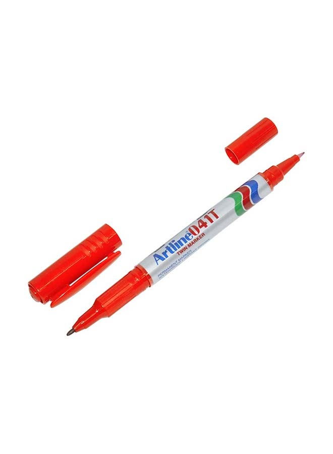 Artline 12-Piece 2 In 1 Permanent Marker Red - Image 2