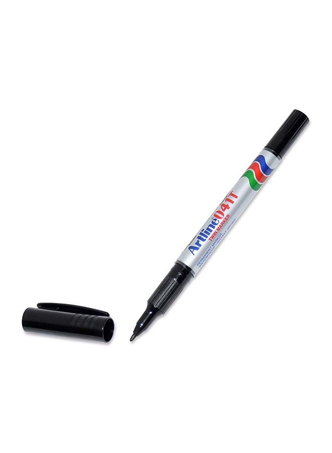 Artline 12-Piece 2 In 1 Permanent Marker Black - Image 2