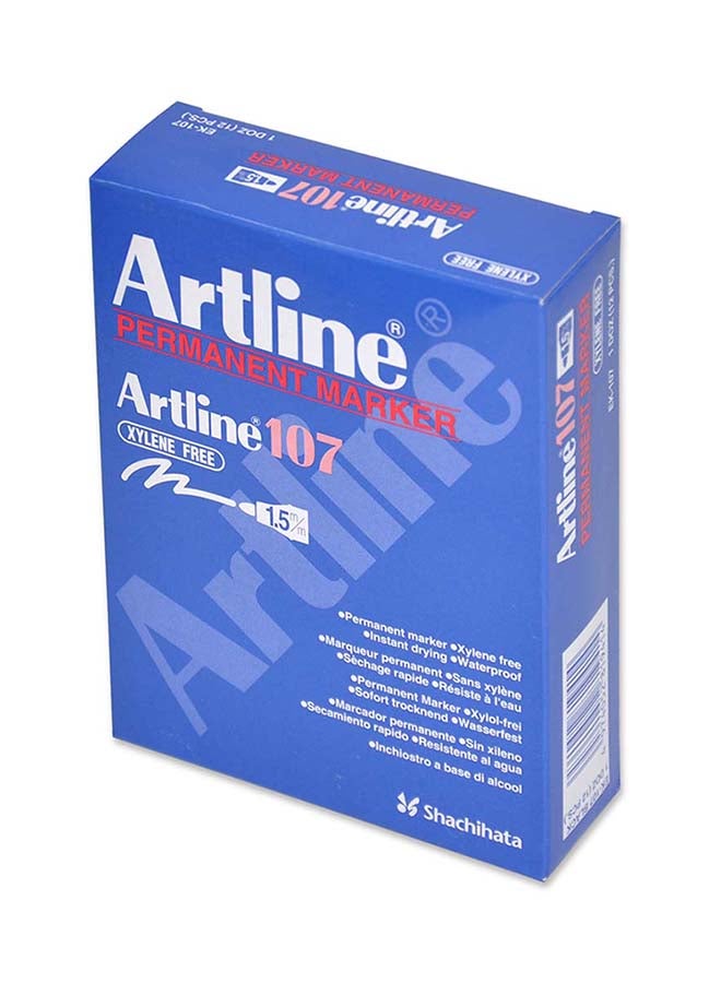 Artline 12-Piece Bullet Nib Permanent Marker Black - Image 3