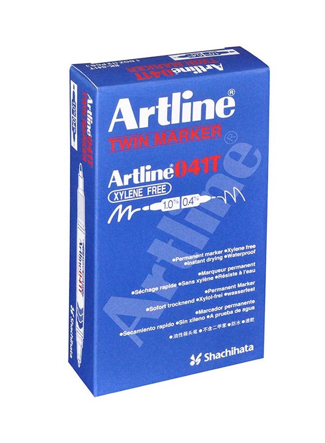 Artline 12-Piece 2 In 1 Permanent Marker Blue - Image 3