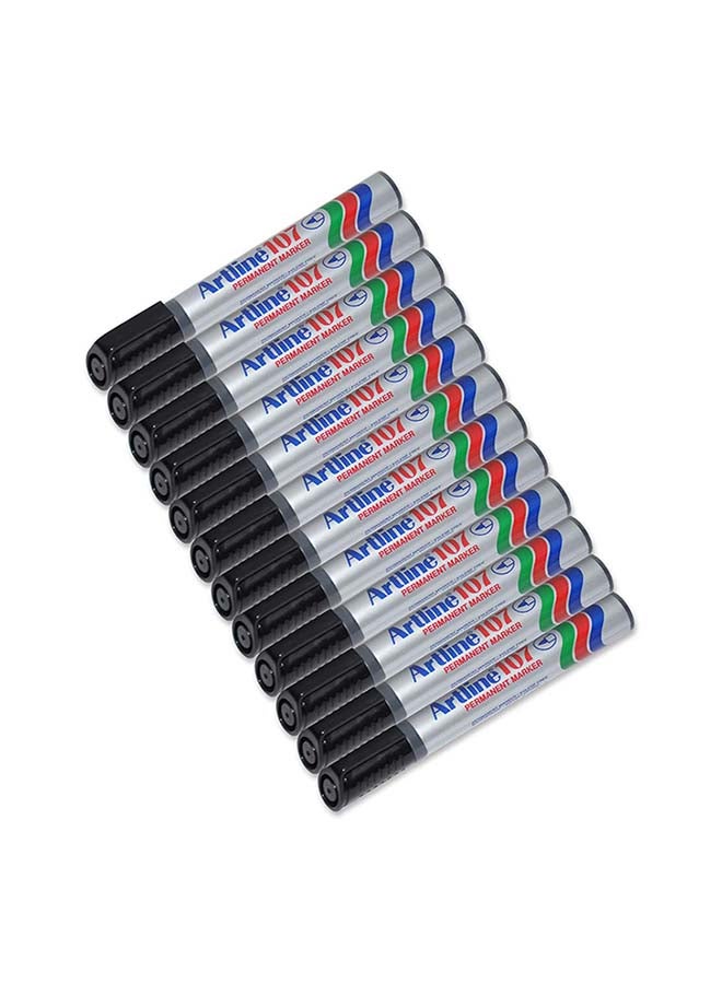 Artline 12-Piece Bullet Nib Permanent Marker Black - Image 1