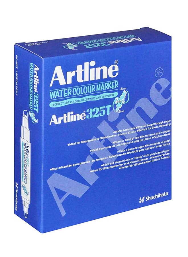 Artline 12-Piece Twin Water Colour Marker Black - Image 3