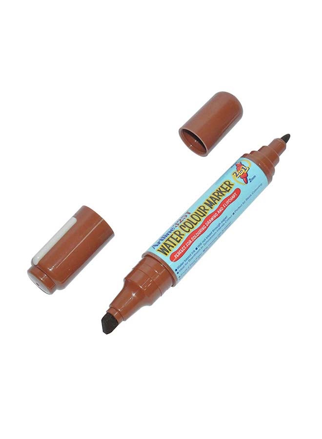 Artline 12-Piece Twin Water Colour Marker Brown - Image 2