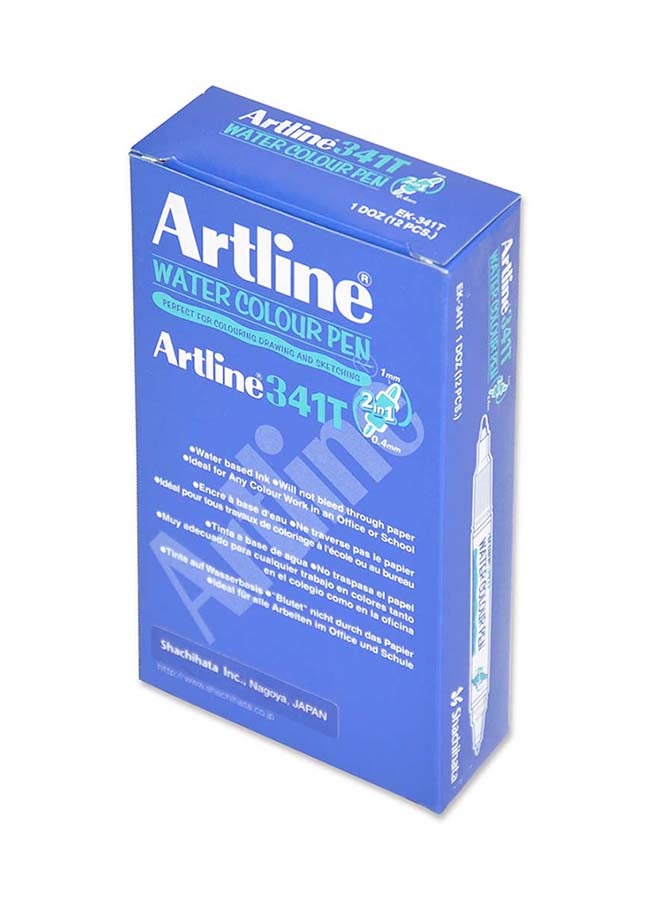 Artline 12-Piece Twin Water Colour Marker Brown - Image 3