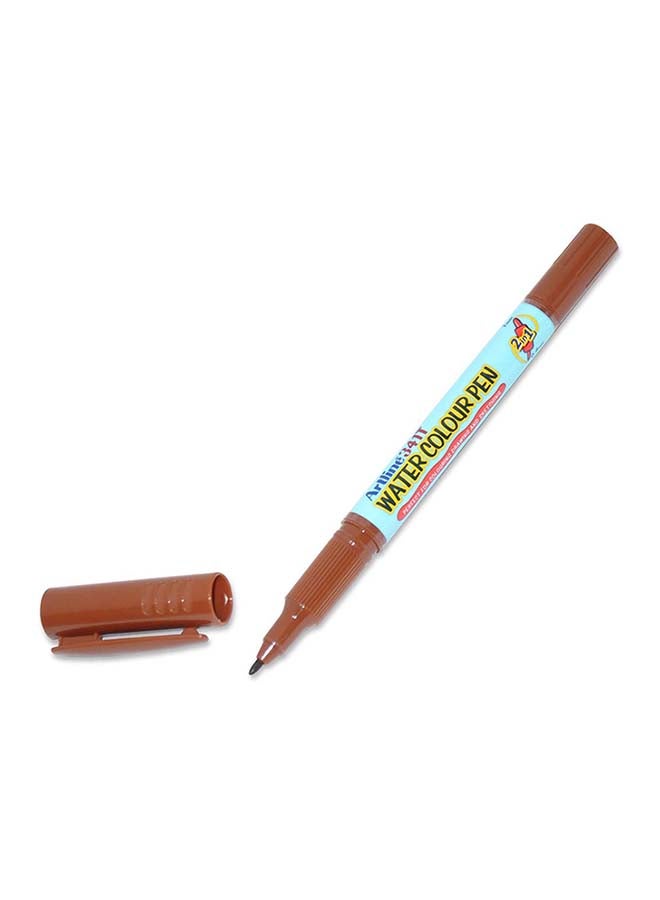 Artline 12-Piece Twin Water Colour Marker Brown - Image 2