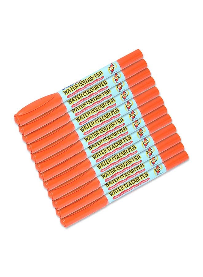 Artline 12-Piece Twin Water Colour Marker Orange - Image 1
