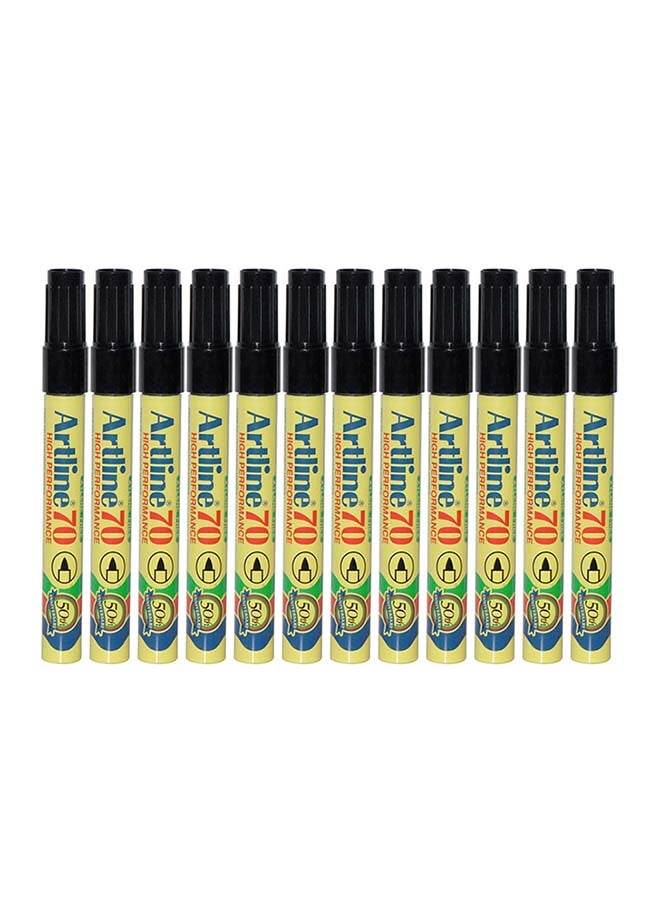 Artline 12-Piece Bullet Nib Paint Marker Black - Image 1