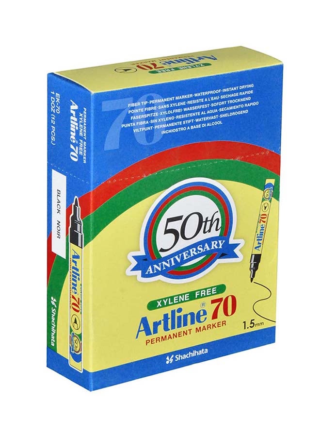 Artline 12-Piece Bullet Nib Paint Marker Black - Image 3