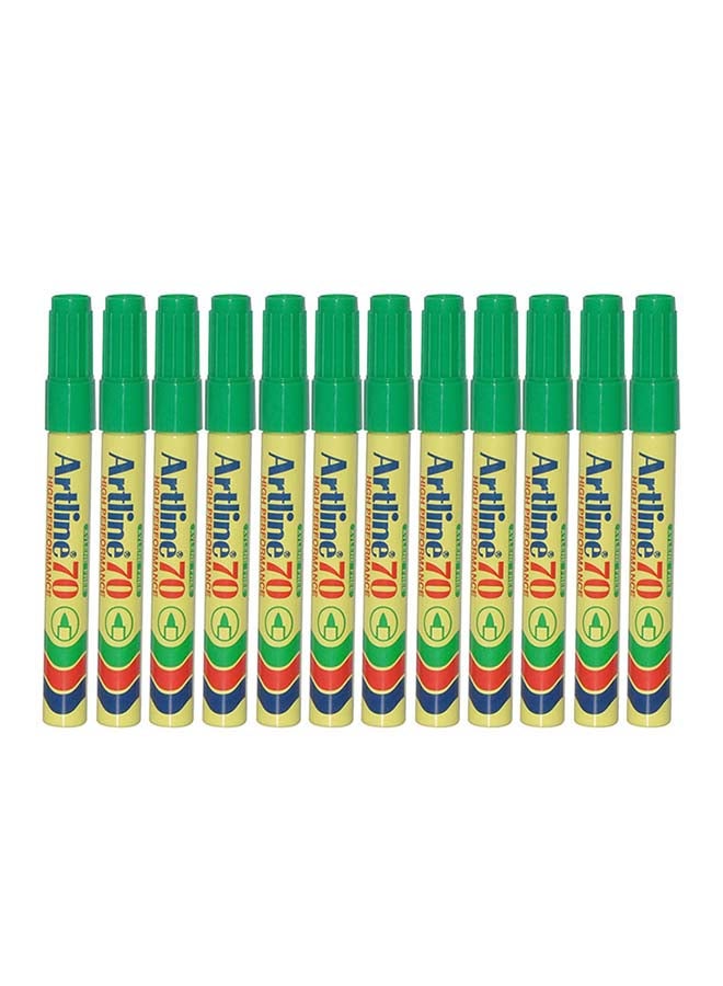 Artline 12-Piece Bullet Nib Paint Marker Green - Image 1