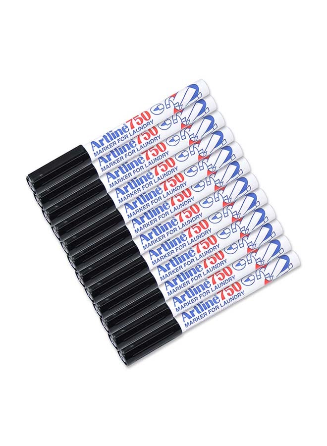 Artline 12-Piece Laundry Marker Black  - Image 1