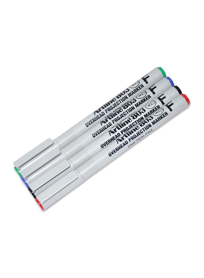 Artline 4-Piece Non Permanent OHP Markers Multicolour - Image 1