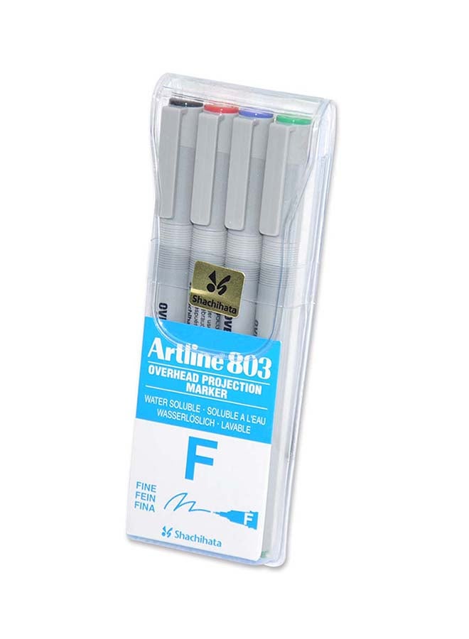 Artline 4-Piece Non Permanent OHP Markers Multicolour - Image 3