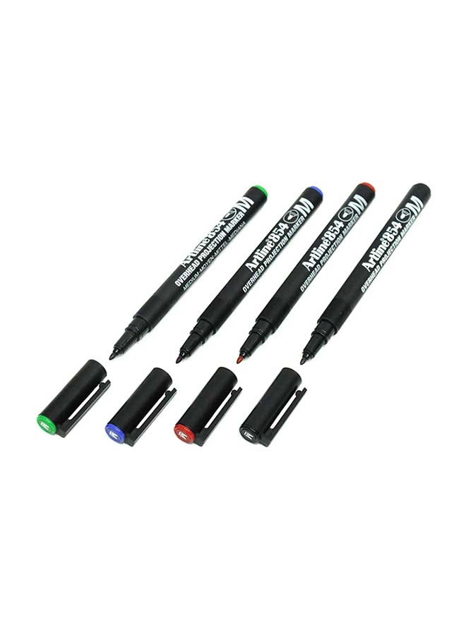 Artline 4-Piece Permanent OHP Marker Multicolour - Image 1