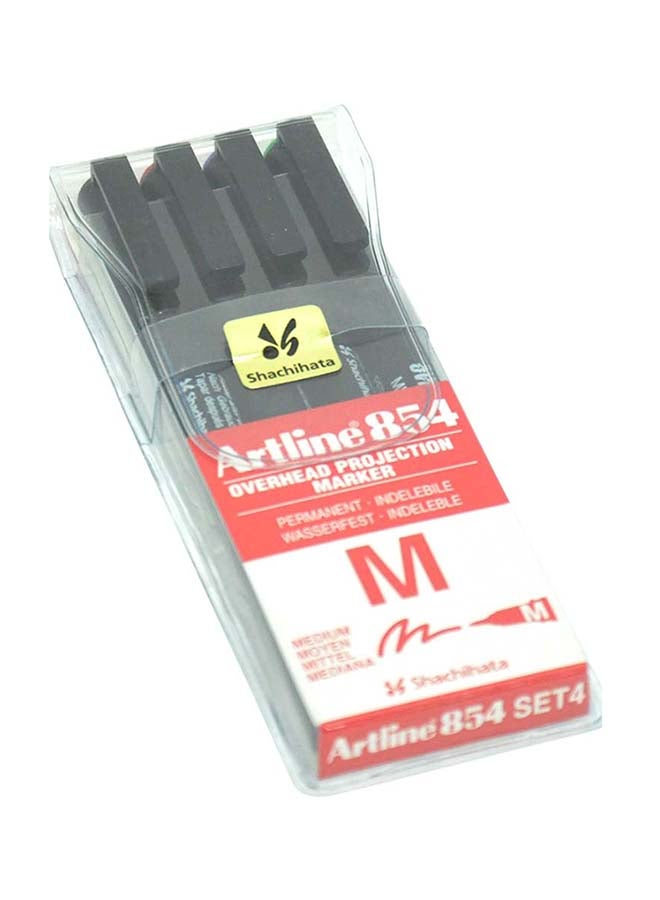 Artline 4-Piece Permanent OHP Marker Multicolour - Image 2