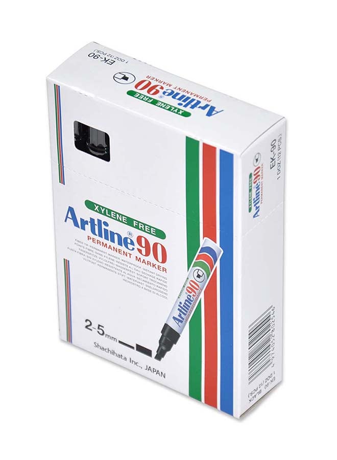 Artline 12-Piece Chisel Nib Permanent Marker Black  - Image 3