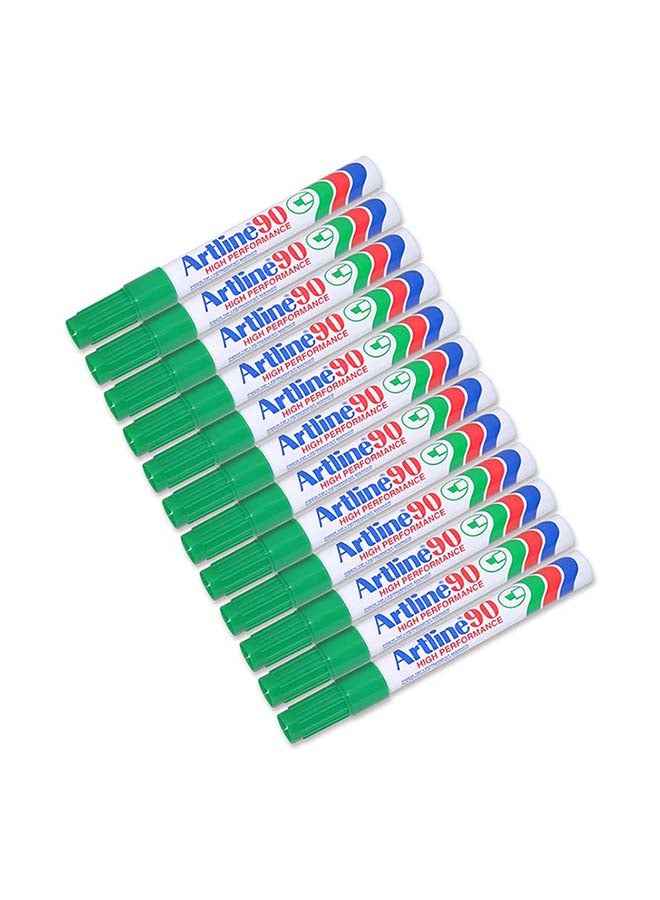 آرت لاين طقم أقلام ماركر دائم برأس مشطوف مكون من 12 قطعة أخضر - Image 1