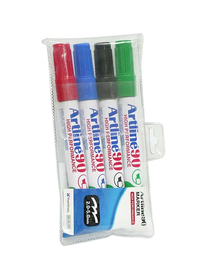 Artline 4-Piece Chisel Nib Permanent Marker Multicolour - Image 3