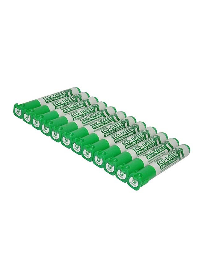 آرت لاين طقم أقلام ماركر إيكو جرين دائمة من 12 قطعة أخضر - Image 1