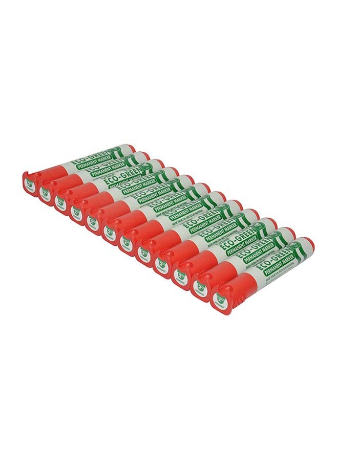 Artline 12-Piece Eco-Green Permanent Marker Red - Image 1
