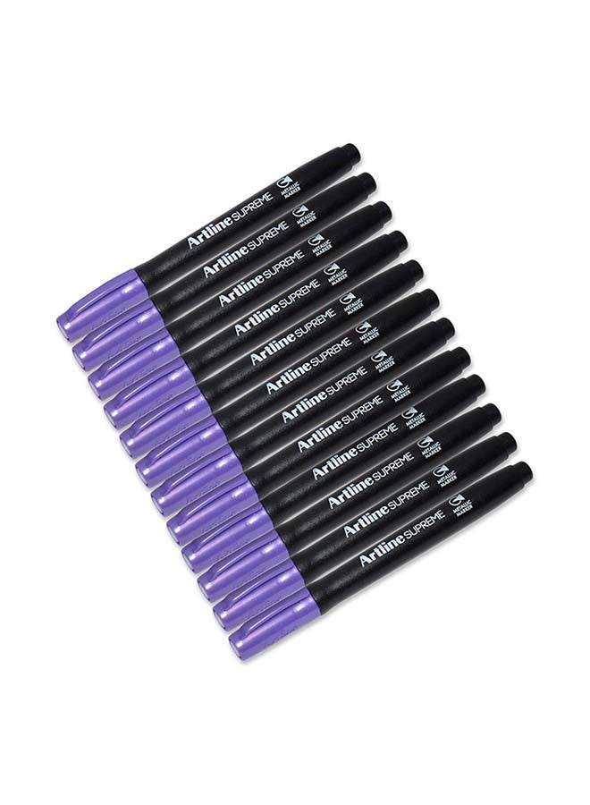 Artline 12-Piece Supreme Metalic Permanent Marker Purple - Image 1