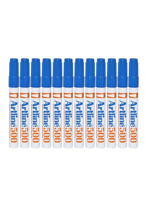 12-Piece Bullet Nib White Board Marker Blue
