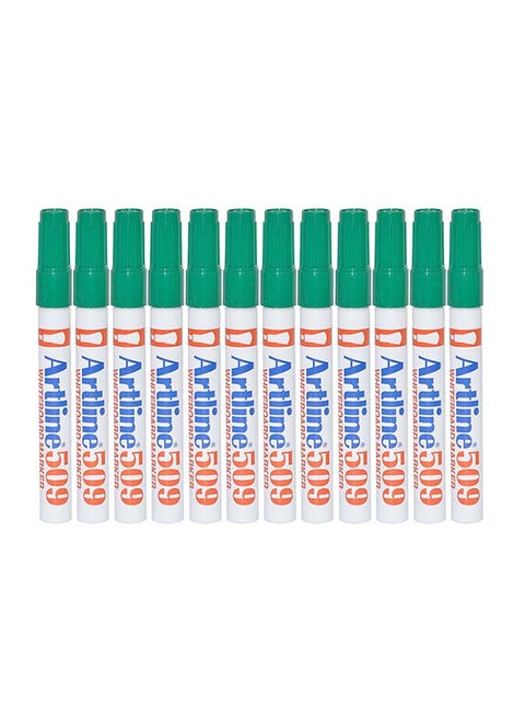 12-Piece Chisel Nib White Board Marker Green