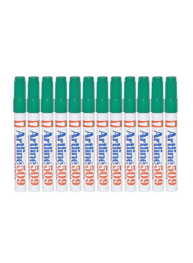 12-Piece Chisel Nib White Board Marker Green