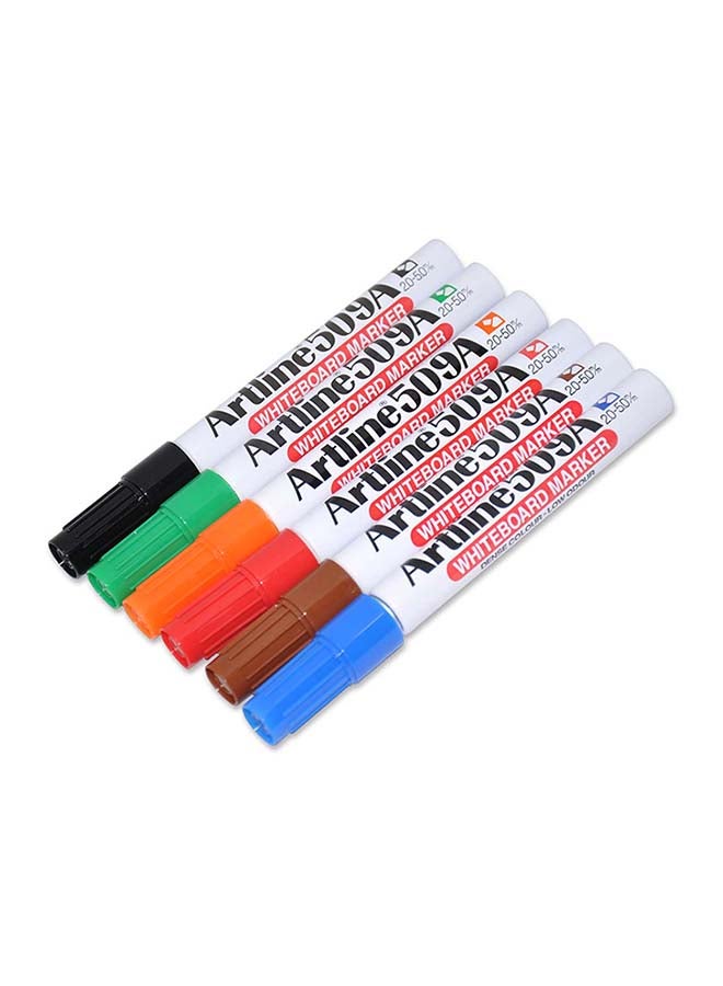 Artline 6-Piece Chisel Nib White Board Marker Multicolour - Image 1