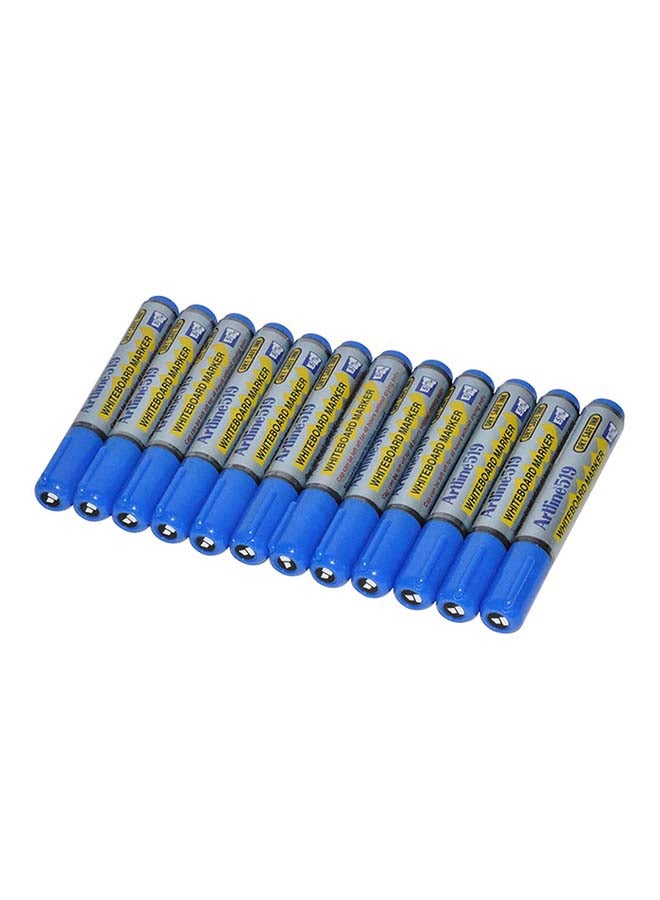 Artline 12-Piece Chisel Nib White Board Marker Blue - Image 1