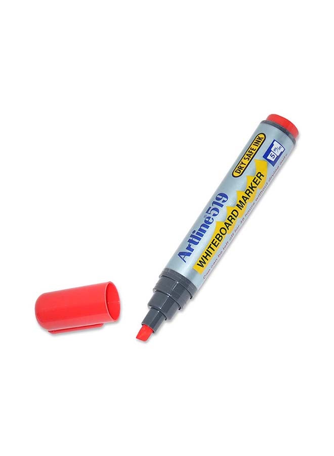 12-Piece Chisel Nib White Board Marker Red