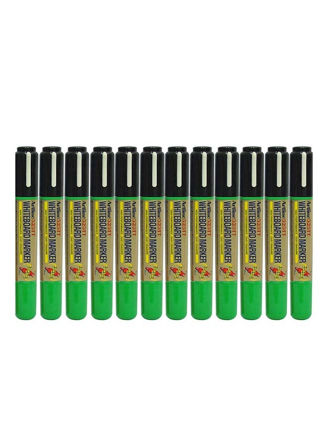 Artline 12-Piece Twin White Board Marker Black/Green - Image 1