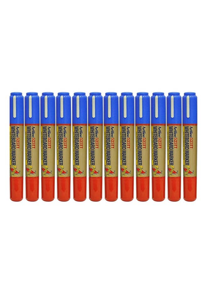 Artline 12-Piece Twin White Board Marker Blue/Red - Image 1