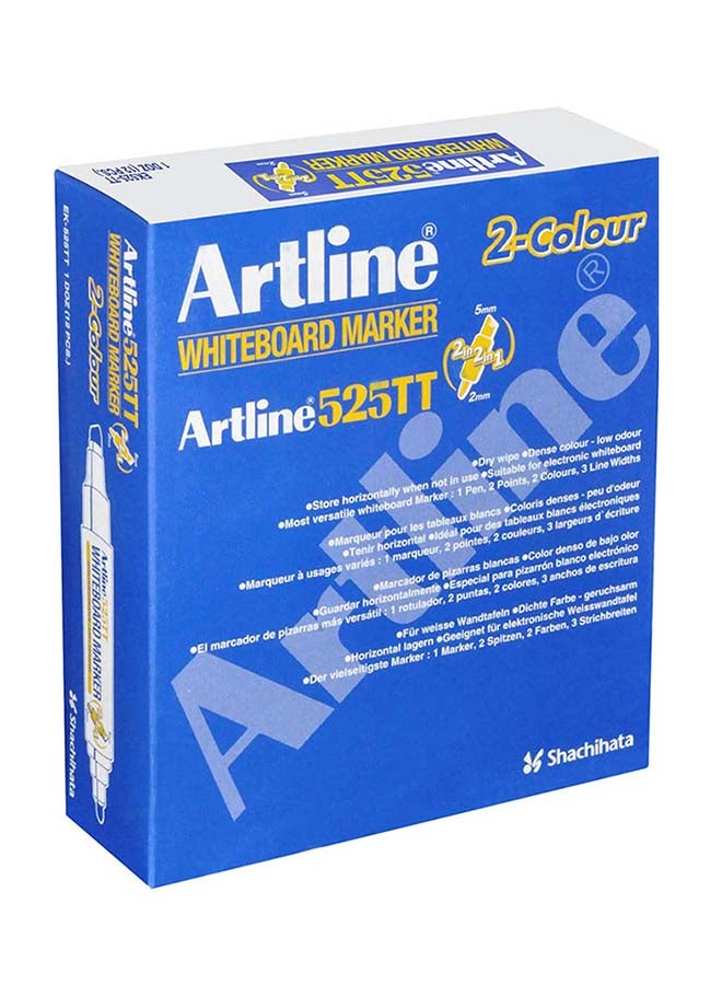 Artline 12-Piece Twin White Board Marker Blue/Red - Image 3