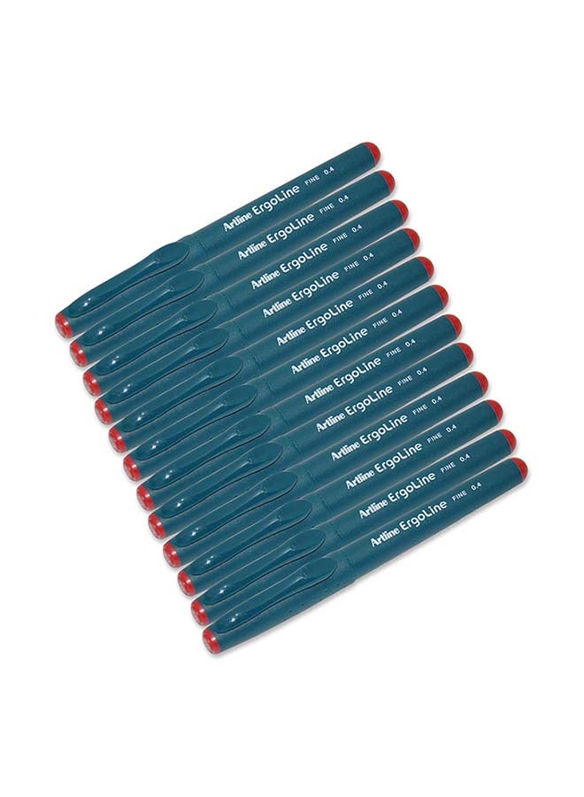 Artline 12-Piece Ergoline Pen Red - Image 1