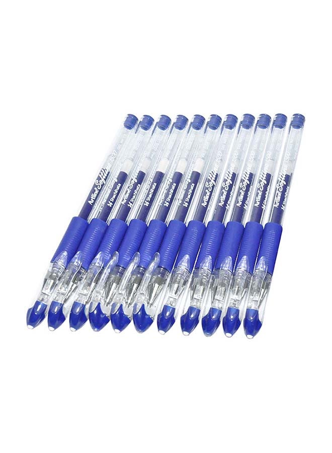 Artline 12-Piece Softline Gel Inked Roller Ball Pen Blue - Image 1