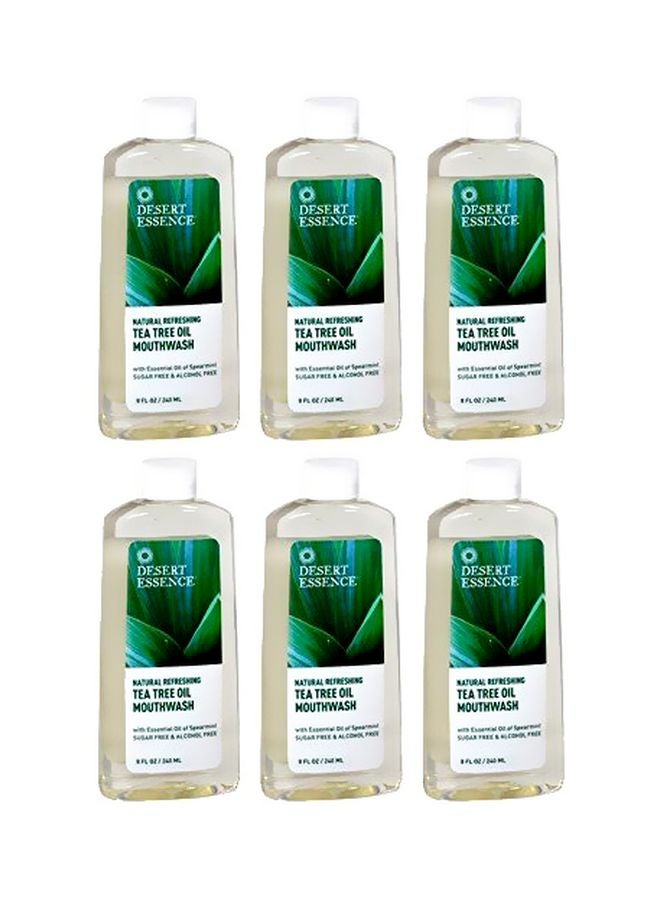 طقم غسول فم بخلاصة زيت شجرة الشاي مكون من 6 قطع آش 237ملليلتر