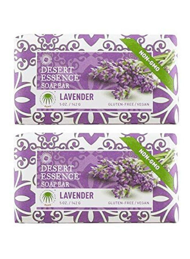 قطع صابون بخلاصة زيت شجرة الشاي وزيت اللافندر من قطعتين