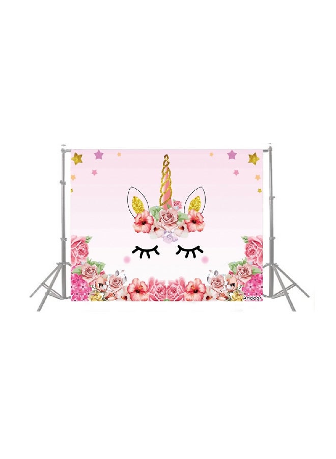 ANDOER Birthday Party Photography Background Pink/Gold/Black  - Image 1