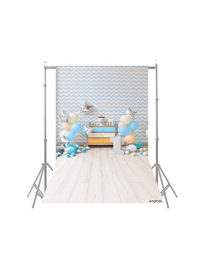 أندوير خلفية للتصوير الفوتوغرافي في حفل عيد الميلاد الأول أزرق/أبيض/فضي - Image 1