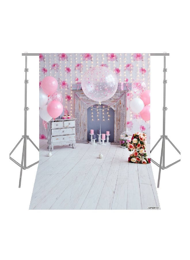 ANDOER First Birthday Party Photography Background White/Pink 